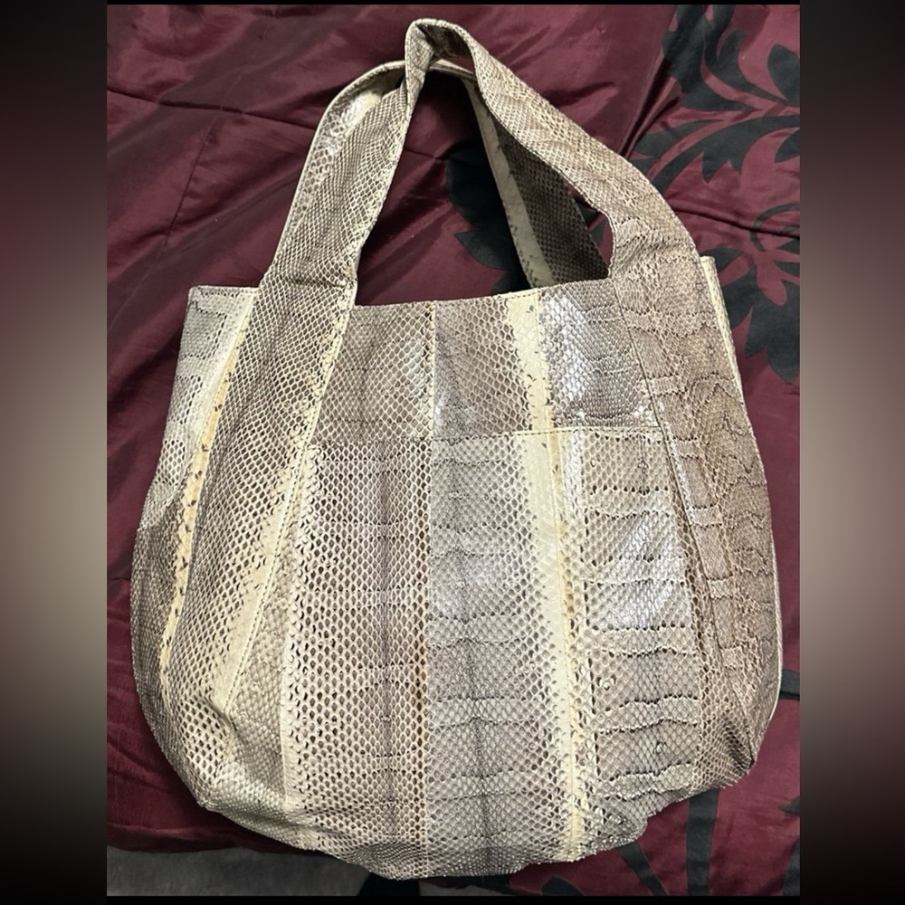 B by biern snakeskin handbag
